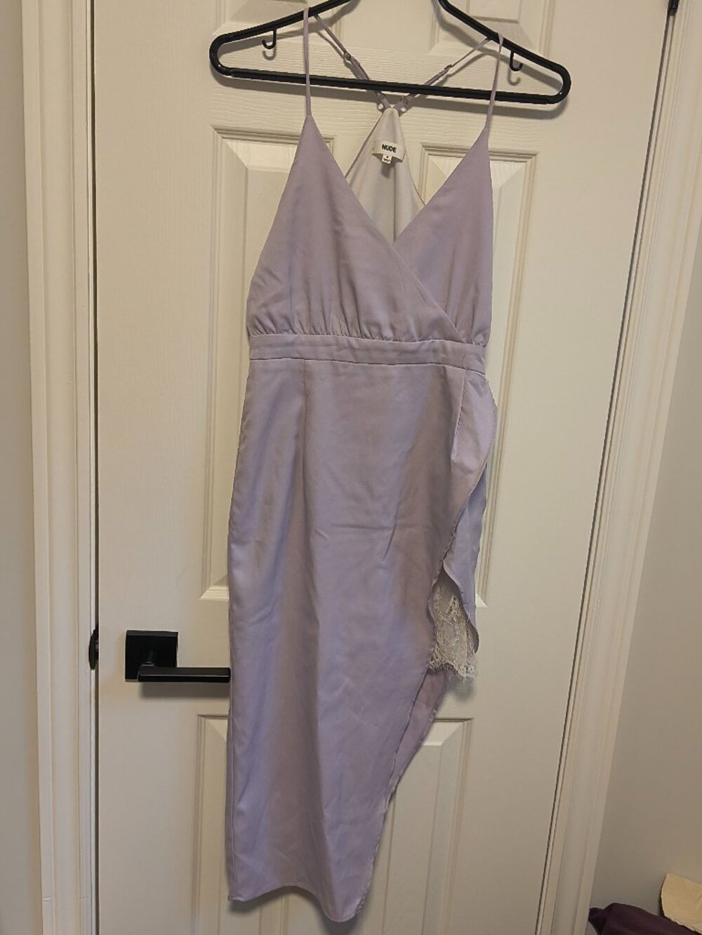 GUC Nude Apparel Women's Asymmetrical Wrap Dress in Lilac - Sz S